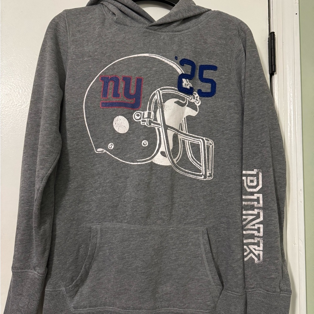 PINK Victoria's Secret Gray Hoodie with Helmet Graphic